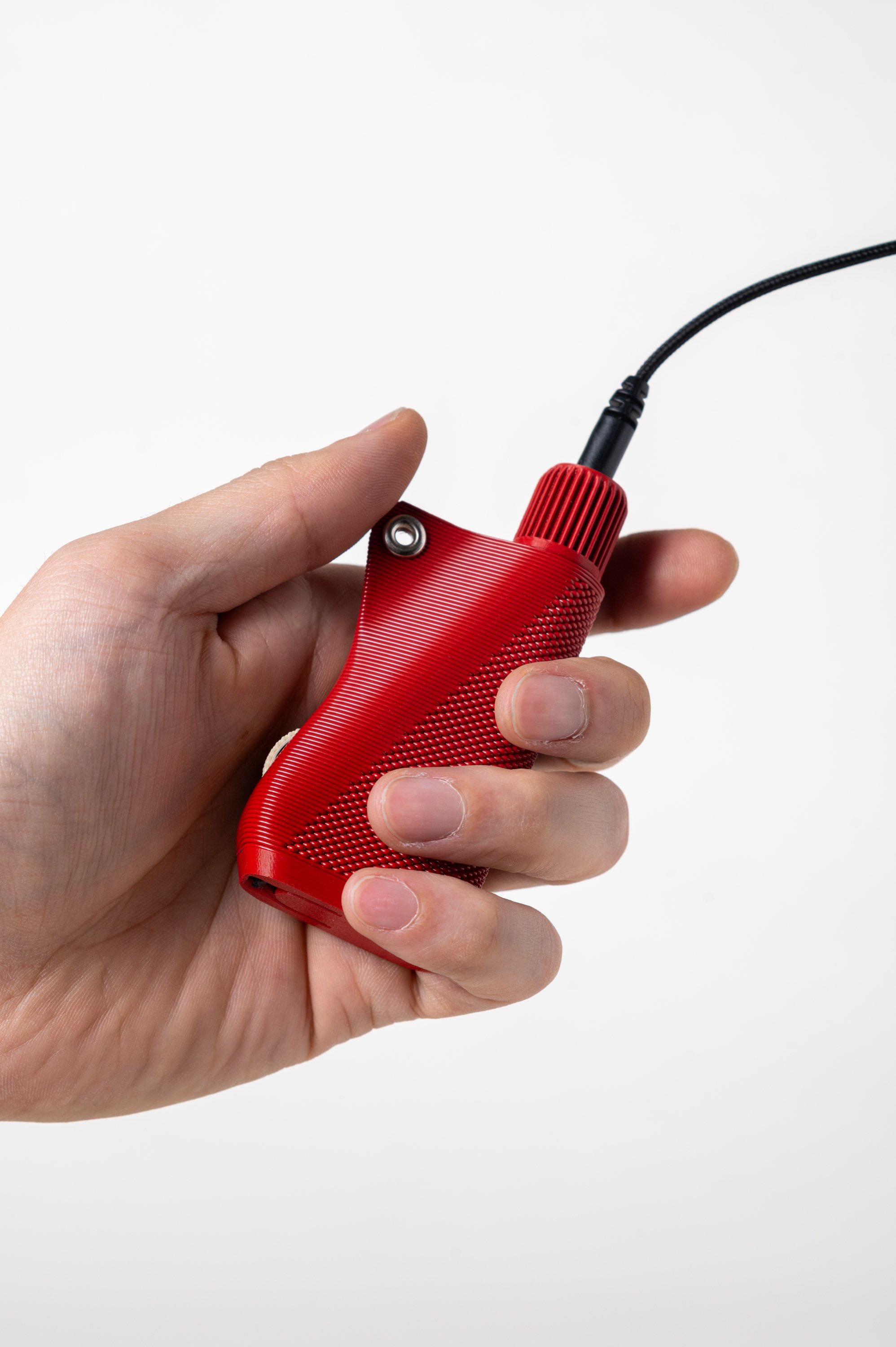 3d printed handheld radio with knit texture